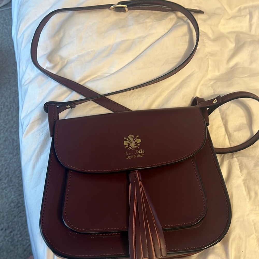 Italian leather saddle bag